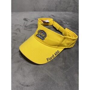 Vintage Nascar Hat Cap Strap Back Yellow 2004 Ford Nextel Cup Series Visor Mens